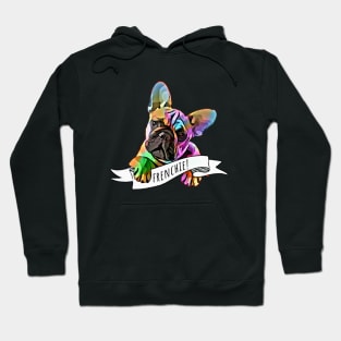 French bulldog colorful, franchie vintage style Hoodie